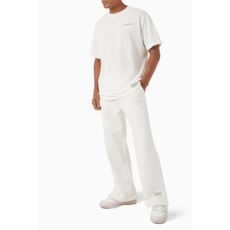 The Giving Movement - Logo Wide-leg Sweatpants in Organic Cotton-blend Neutral