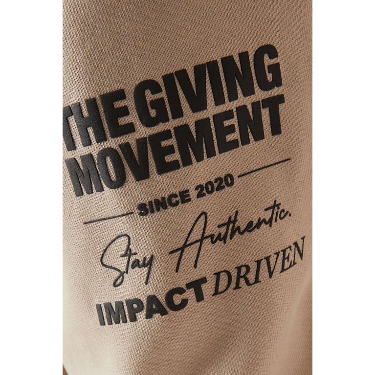 The Giving Movement - Street Logo-print Sweatpants in Organic Fleece Neutral