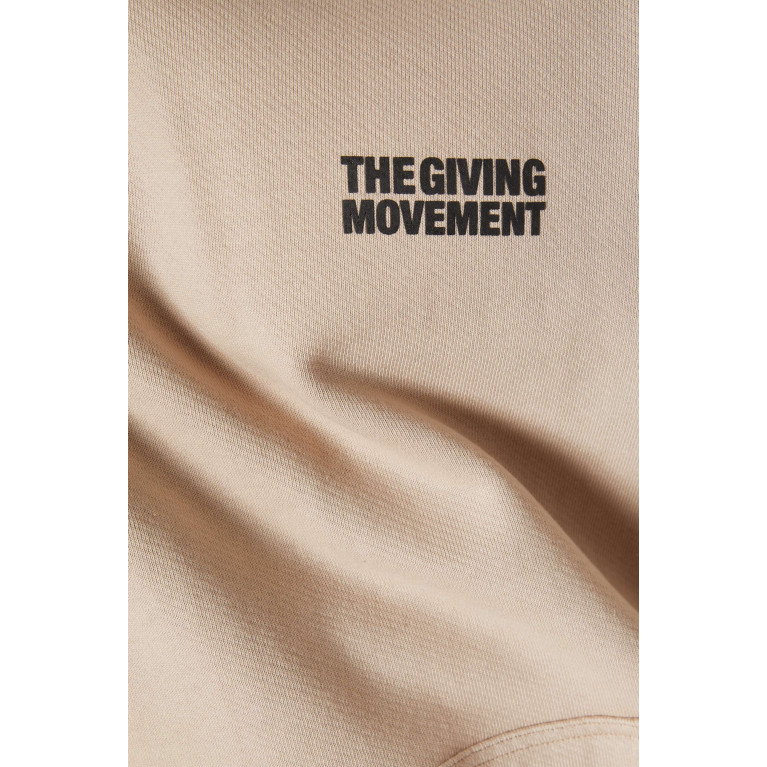 The Giving Movement - Street Logo-print Hoodie in Organic Fleece Neutral