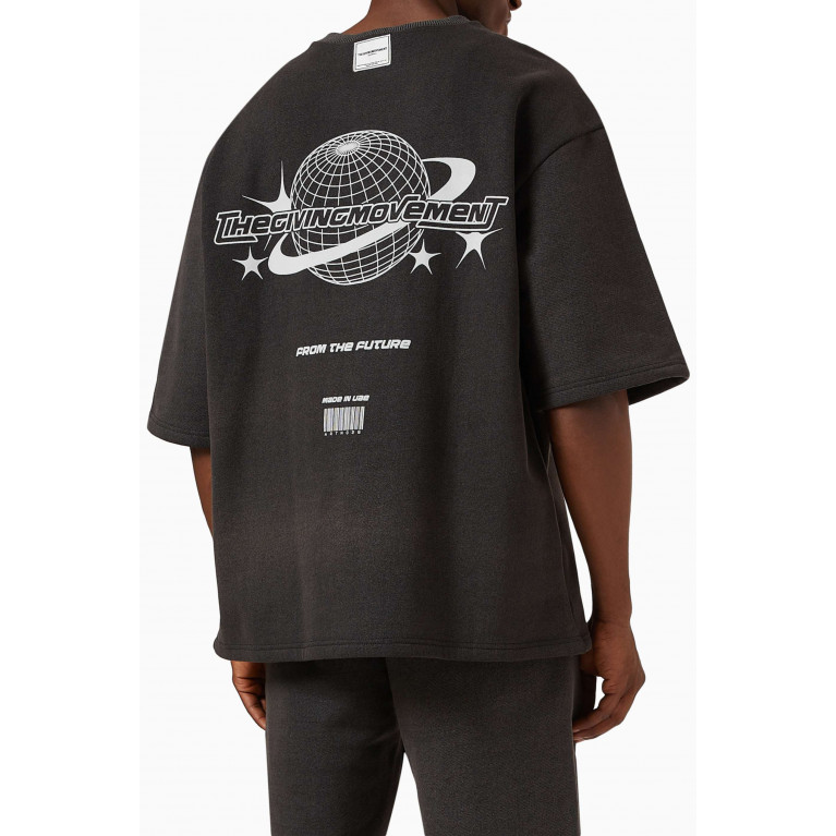 The Giving Movement - Washed Oversized T-shirt in Organic Cotton Black