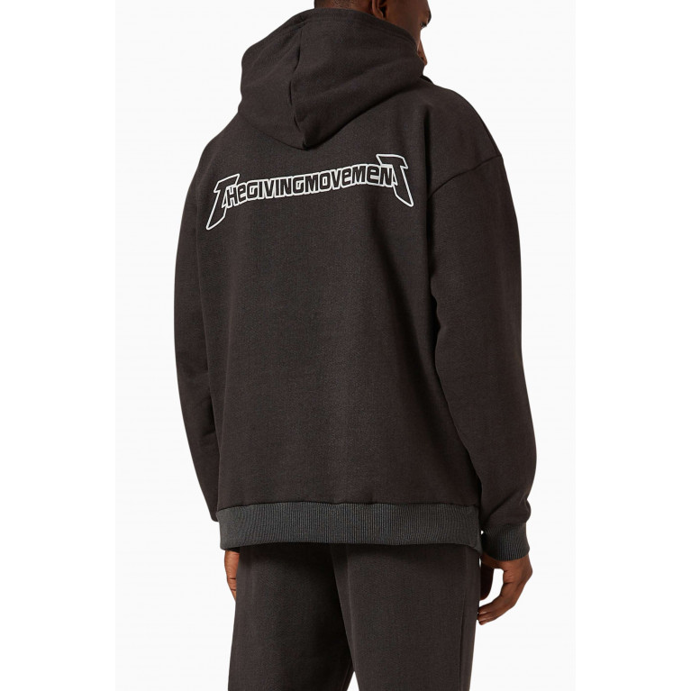 The Giving Movement - Oversized Washed Hoodie in Organic Cotton Black