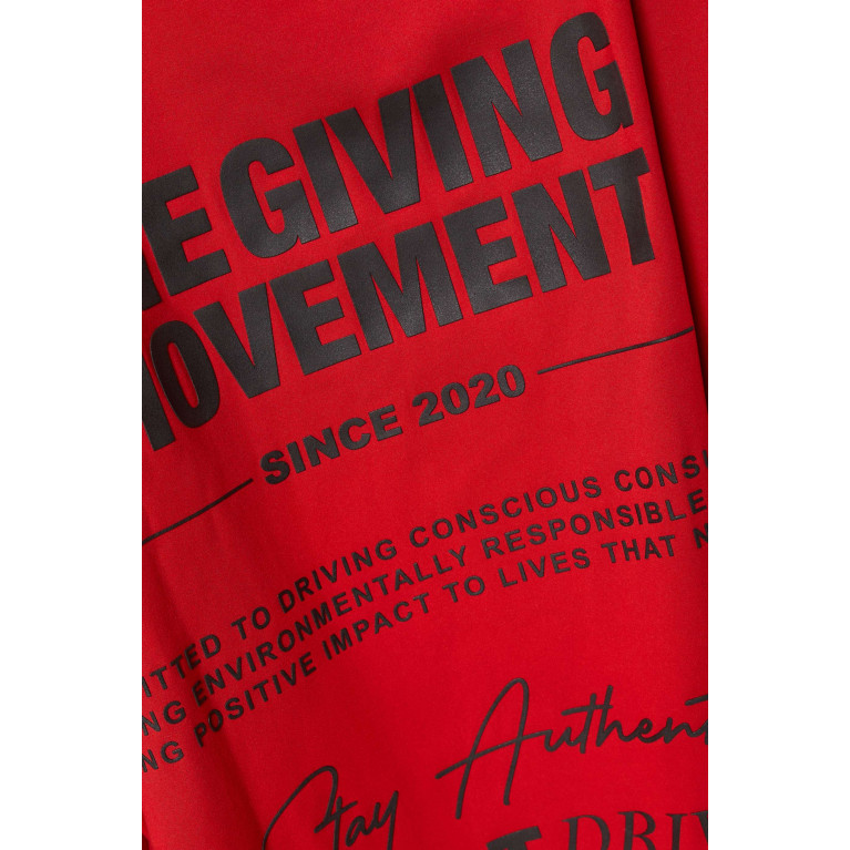 The Giving Movement - Oversized Street Logo-print T-shirt in Light Softskin100© Red