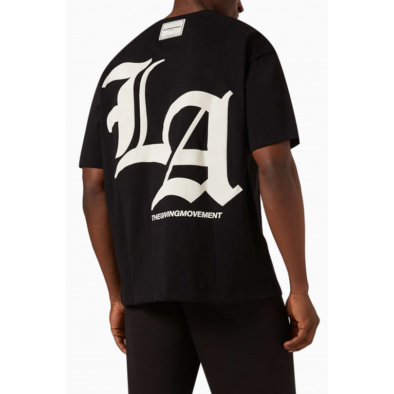 The Giving Movement - Oversized LA T-shirt in Cottonsey100© Black