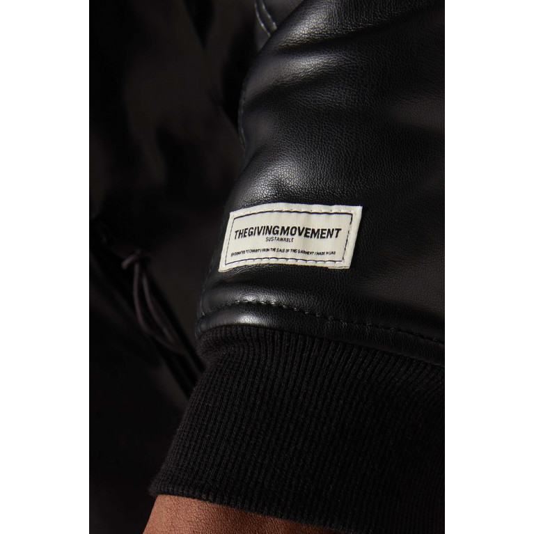 The Giving Movement - Hooded Bomber Jacket in Pleather©