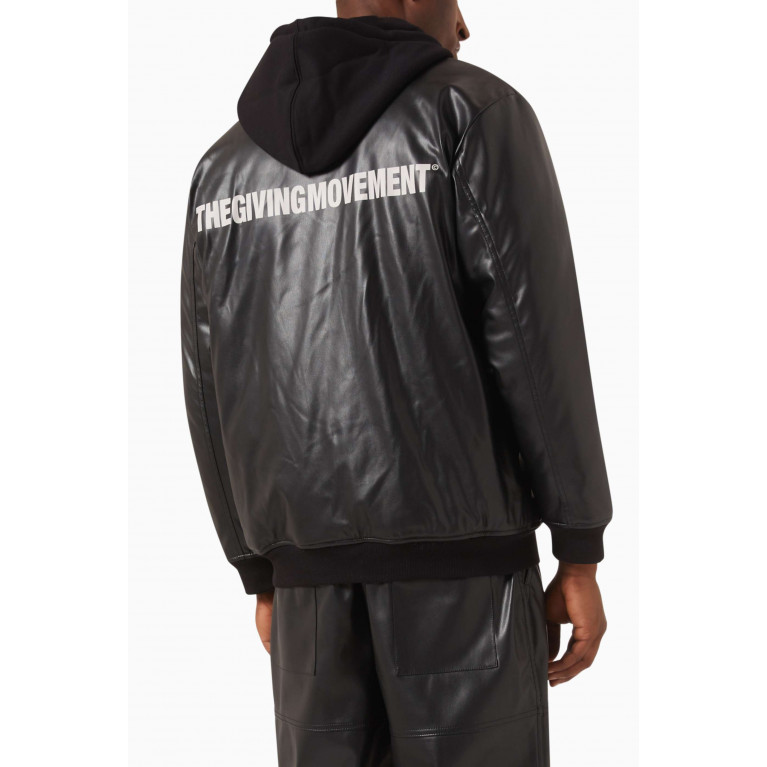 The Giving Movement - Hooded Bomber Jacket in Pleather©