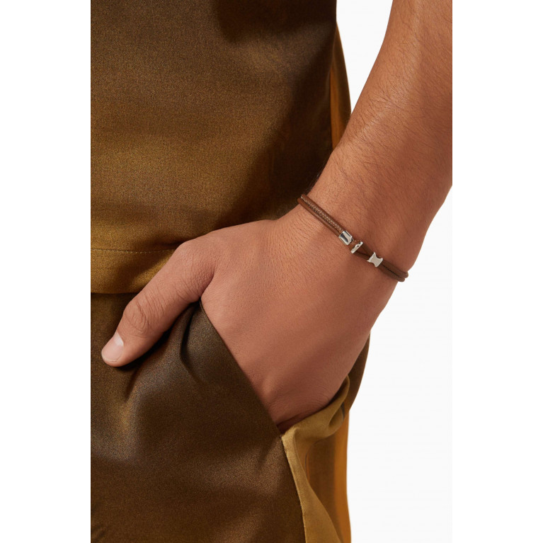 Miansai - Orson Loop Bracelet in Sterling Silver & Leather Brown
