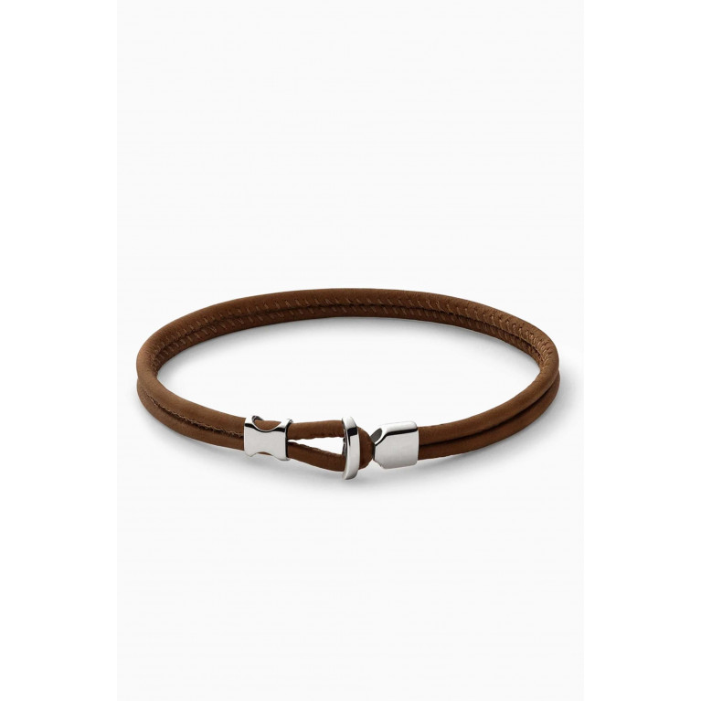 Miansai - Orson Loop Bracelet in Sterling Silver & Leather Brown