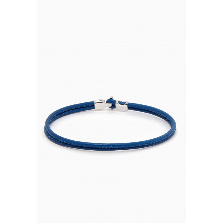 Miansai - Orson Loop Bracelet in Sterling Silver & Leather Blue