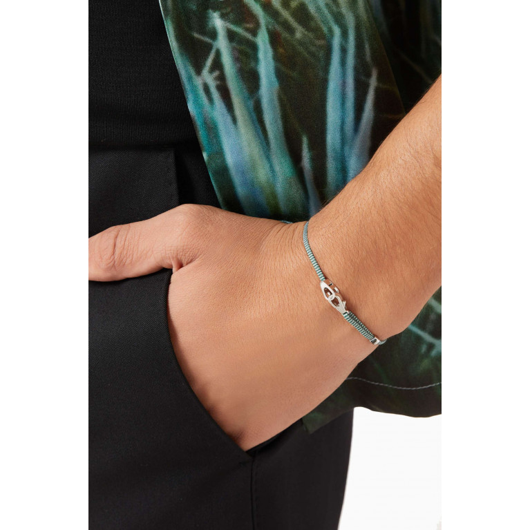 Miansai - Caden Pull Bracelet in Sterling Silver Green