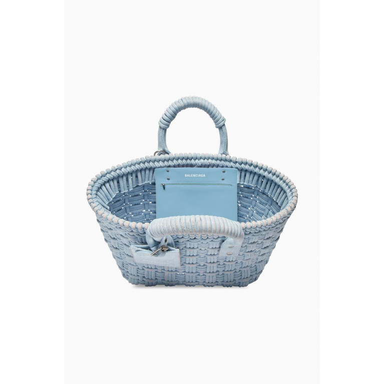 Balenciaga - XS Bistro Basket with Strap in Washed Denim