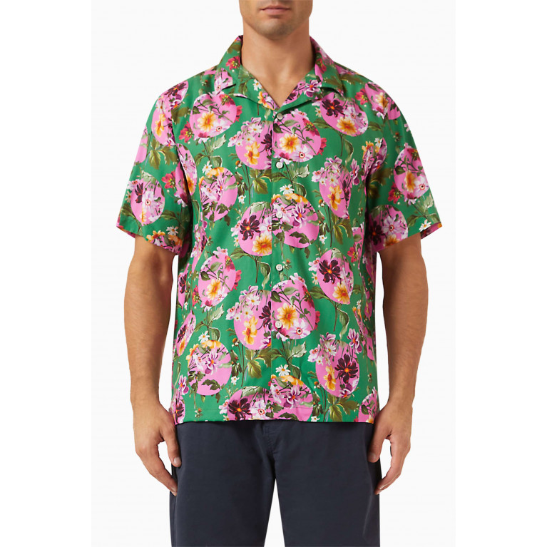 Selected Homme - Liam Floral-print Shirt in Tencel™ Green