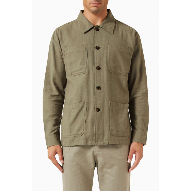 Selected Homme - Brody Overshirt in Organic Cotton-blend Green