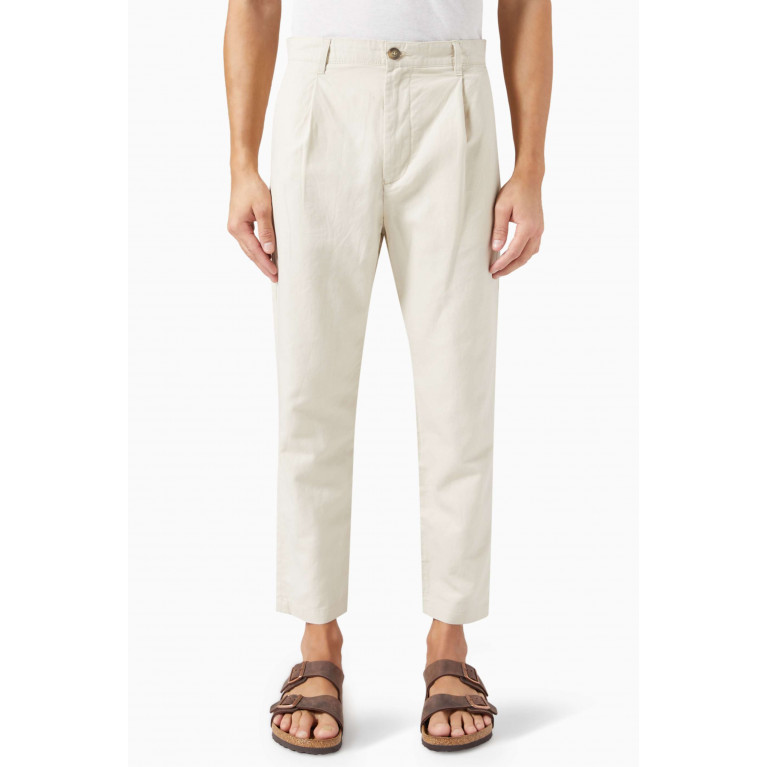 Selected Homme - Crop Pants in Linen-blend Neutral