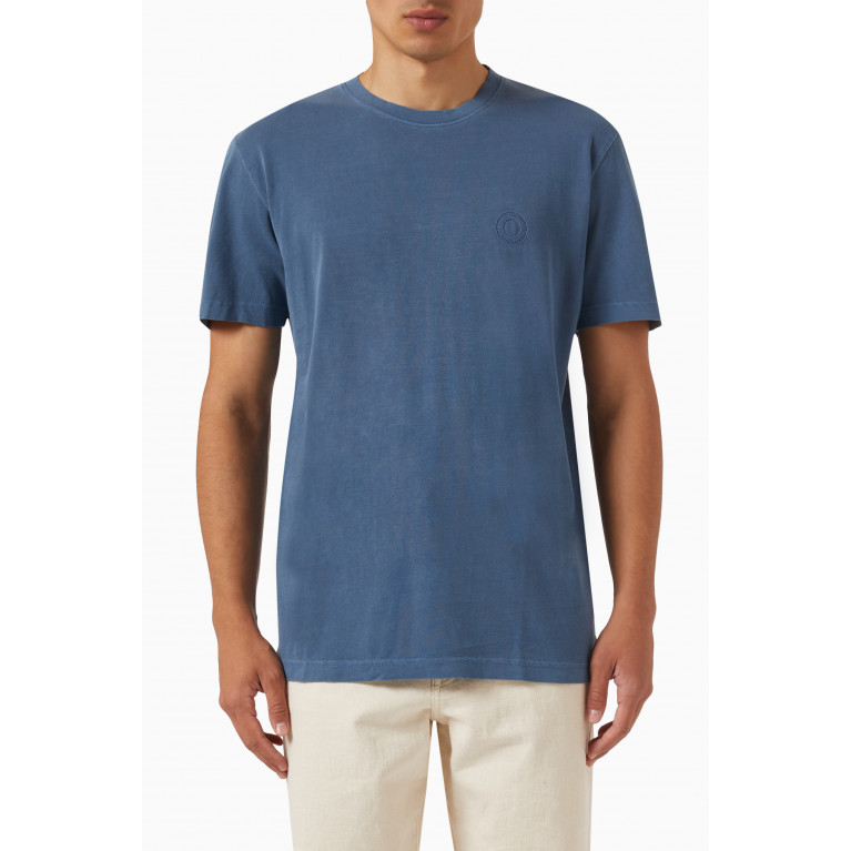 Selected Homme - Faded T-shirt in Cotton Jersey Blue