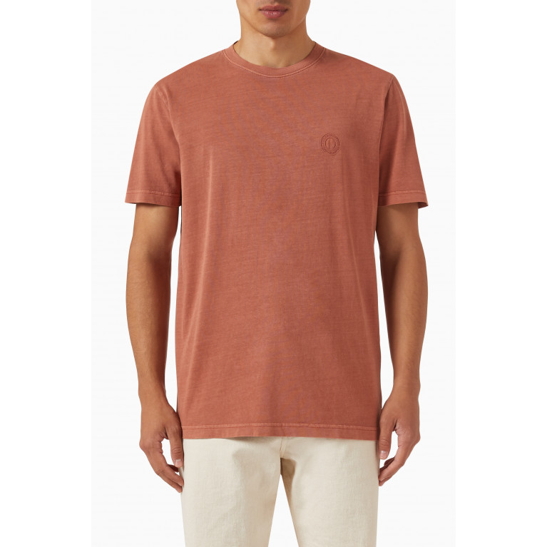 Selected Homme - Faded T-shirt in Cotton Jersey Orange