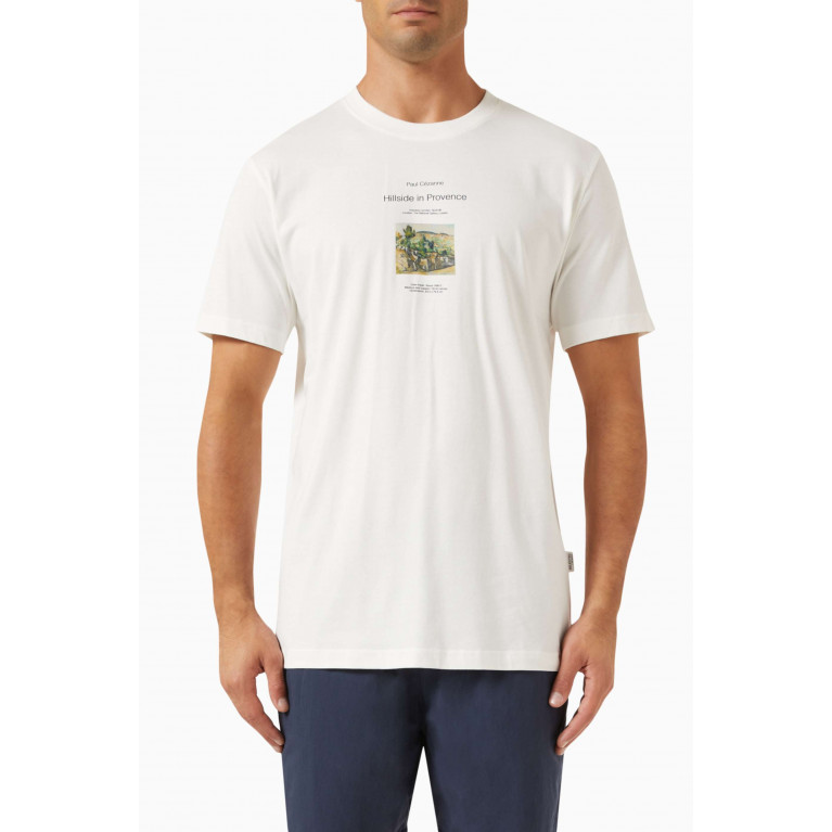 Selected Homme - Boren Graphic-print T-shirt in Organic Cotton-jersey White