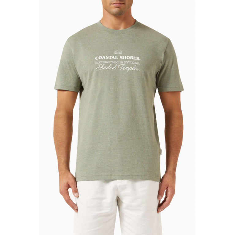 Selected Homme - Lavi Graphic-print T-shirt in Organic Cotton-jersey Green