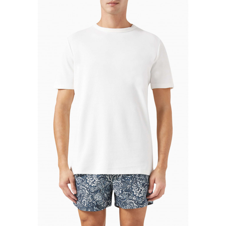 Selected Homme - Classic T-shirt in Cotton Piqué White
