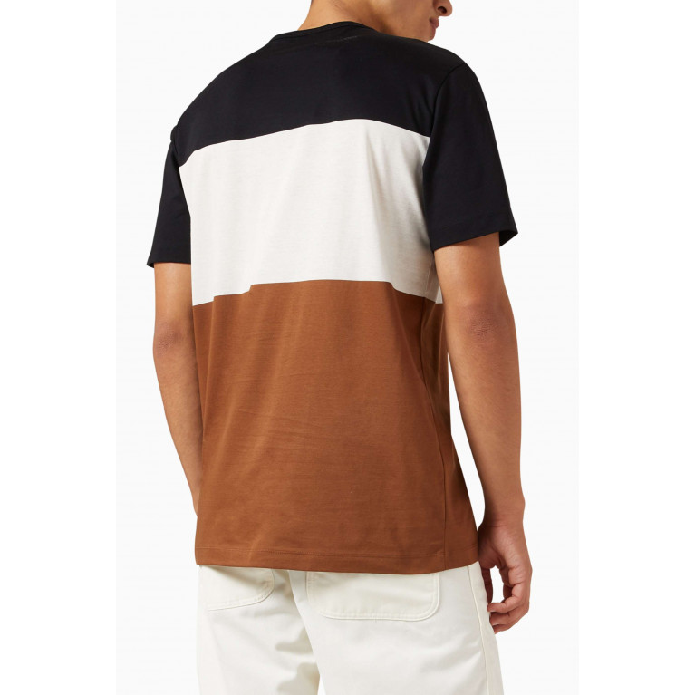Selected Homme - Colour-block T-shirt in Cotton Jersey Multicolour