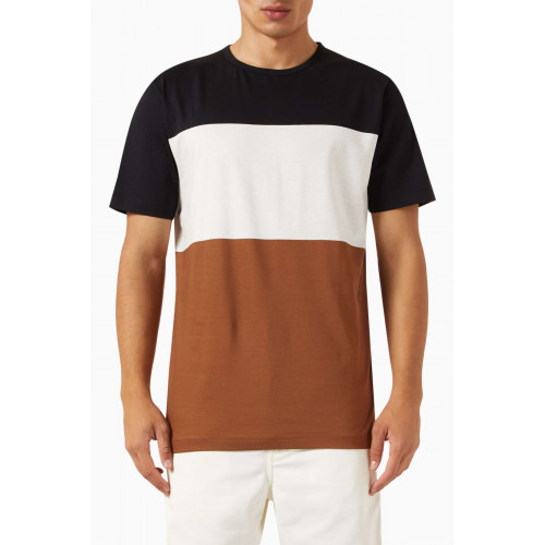Selected Homme - Colour-block T-shirt in Cotton Jersey Multicolour