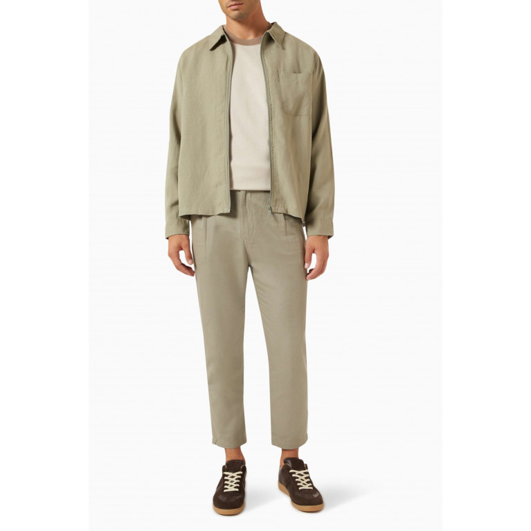 Selected Homme - Aaron Zip-up Overshirt in Linen-blend