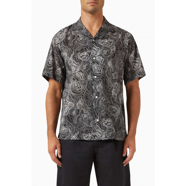 Selected Homme - Lee Printed Shirt in Tencel™ Black
