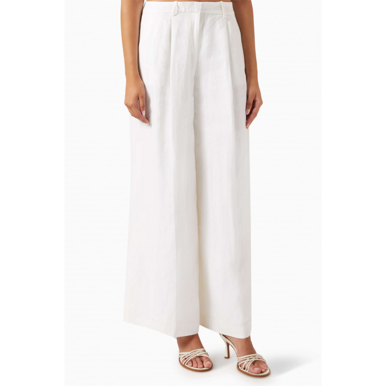 Theory - Pleated Low-rise Pants in Linen
