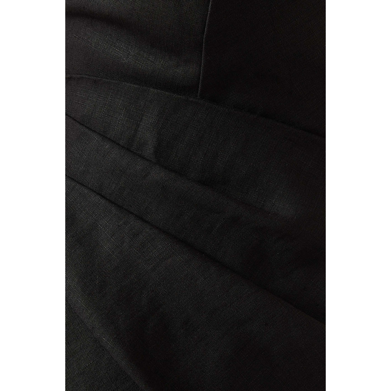 Theory - Pleated Mini Dress in Linen Black