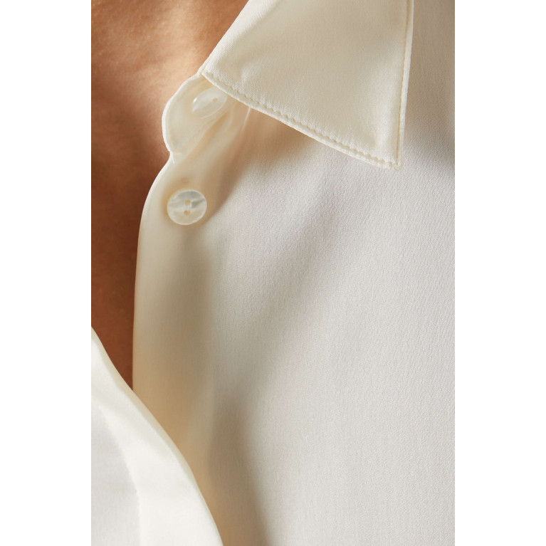 Theory - Classic Fitted Shirt in Silk Georgette Neutral