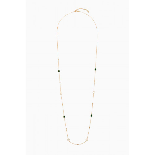 M's Gems - Nisa Malachite & Mother of Pearl Necklace in 18kt Gold