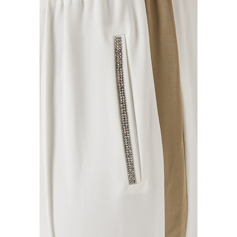 Hukka - Crystal-embellished Drawstring Pants White