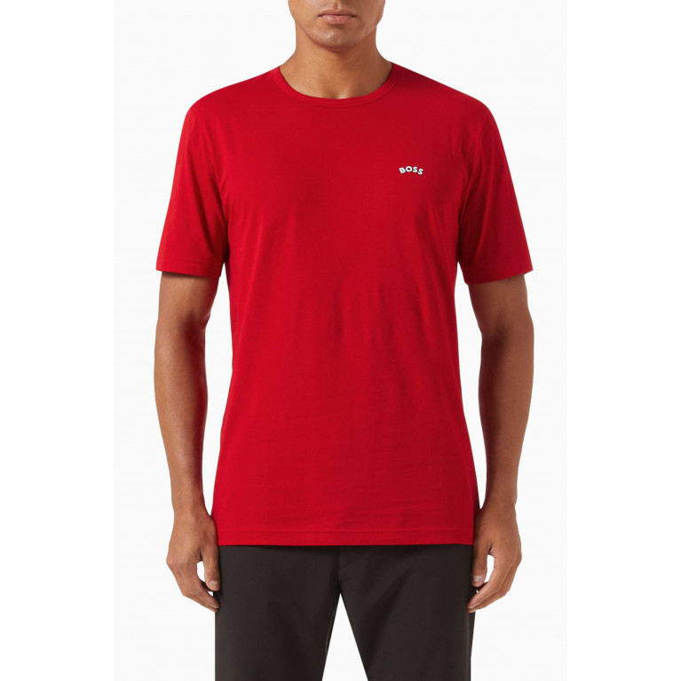 Boss - Curved-logo T-shirt in Organic Cotton-jersey