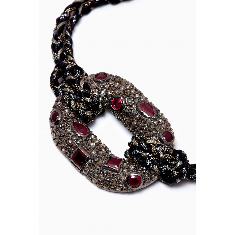 Patricia Arango - Ruby & Diamond Link Bracelet in Sterling Silver