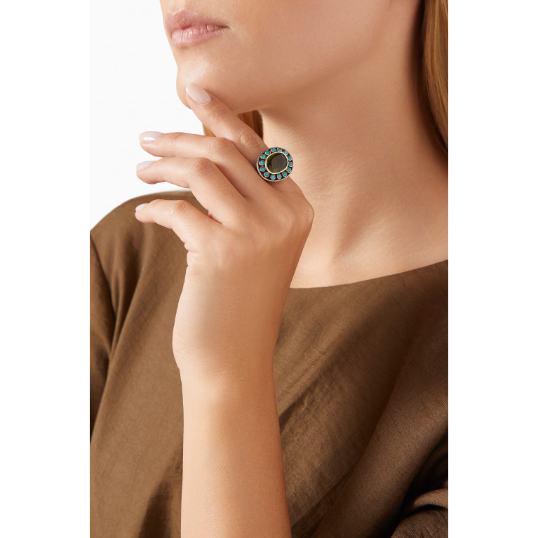 Patricia Arango - Tourmaline & Turquoise Ring in Sterling Silver