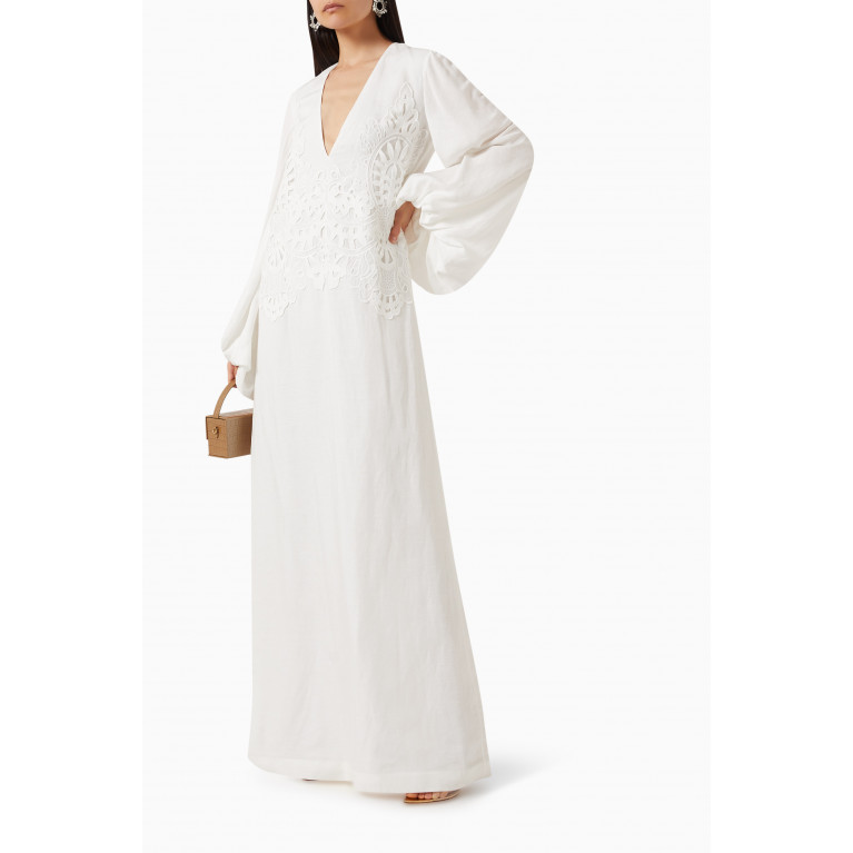 Costarellos - Kantana Broderie Anglaise Maxi Gown in Rayon-blend