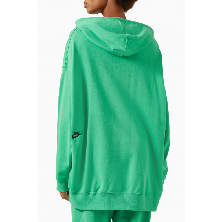 Nike - Logo Oversized Hoodie in Cotton Green