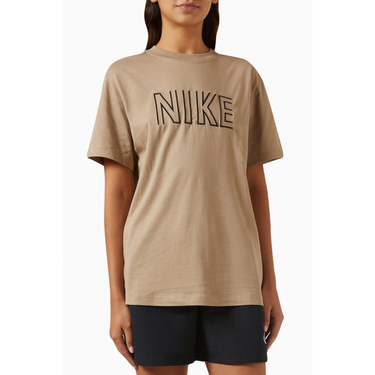 Nike - Logo T-shirt in Cotton-jersey Brown