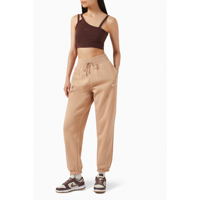 Nike - Everyday Modern Asymmetrical Crop Top Brown