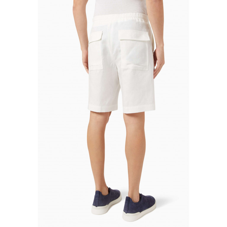 Zegna - Elasticated Waistband Shorts in Linen