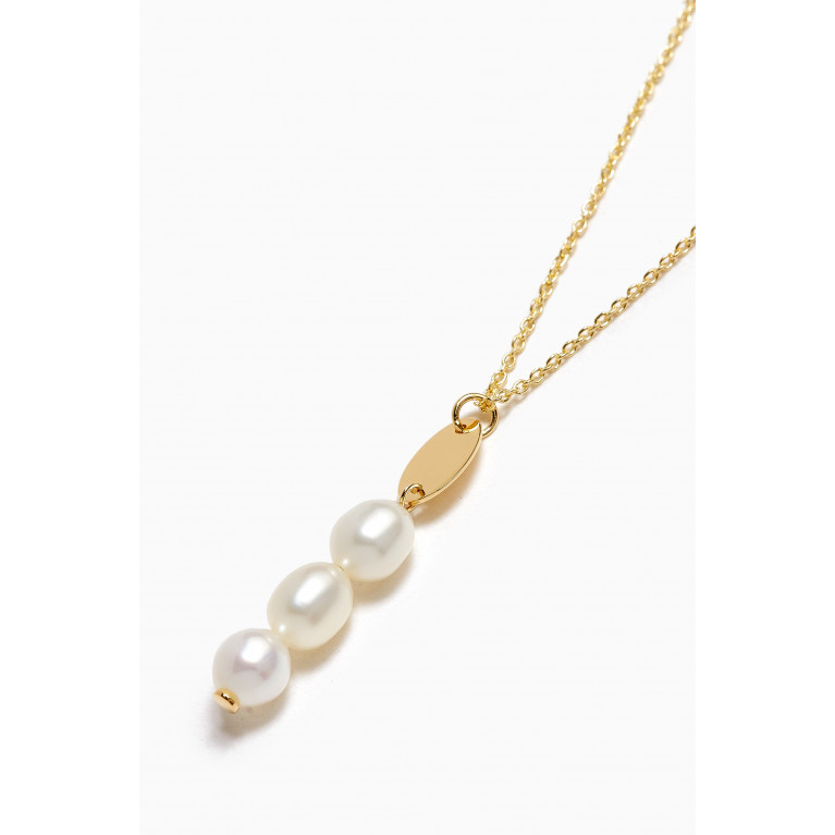 Damas - Kiku Three Pearl Necklace in 18kt Gold