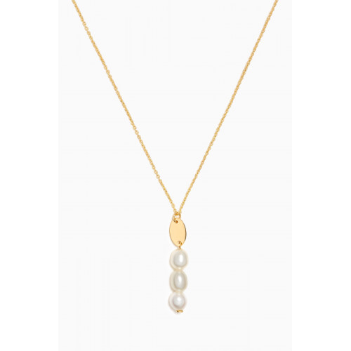 Damas - Kiku Three Pearl Necklace in 18kt Gold