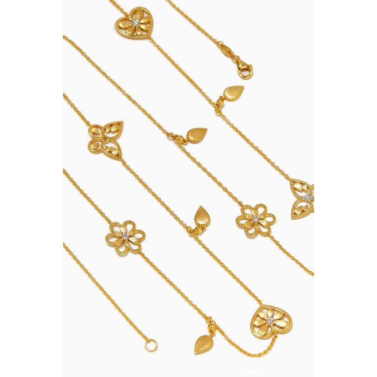 Damas - Farfasha Frou Frou Mixed Motif Diamond Long Necklace in 14kt Gold