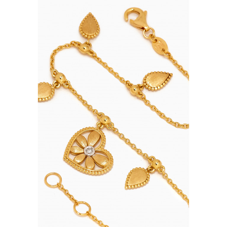 Damas - Farfasha Frou Frou Heart Diamond Bracelet in 14kt Gold