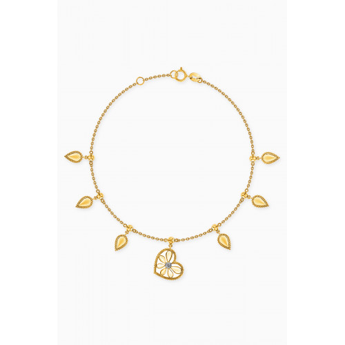 Damas - Farfasha Frou Frou Heart Diamond Bracelet in 14kt Gold