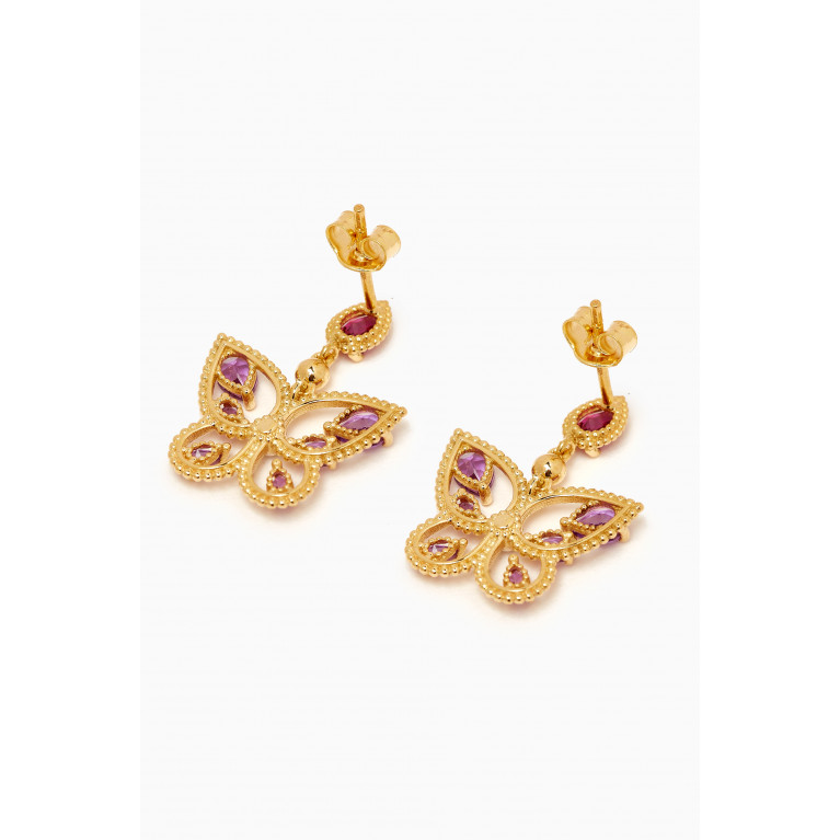 Damas - Farfasha Frou Frou Butterfly Drop Earrings in 14kt Gold