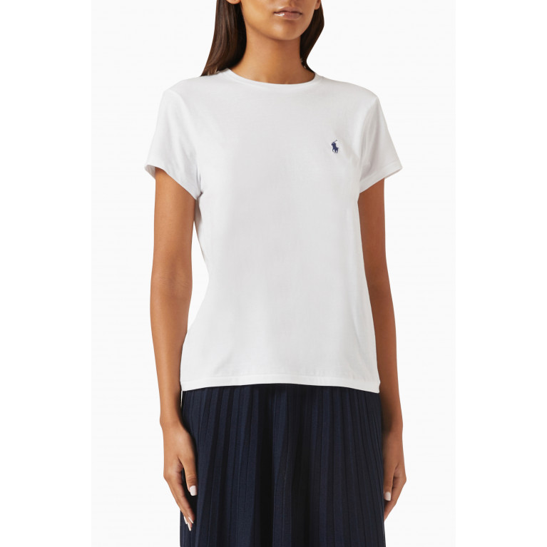 Polo Ralph Lauren - Logo Embroidered T-shirt in Cotton-jersey White