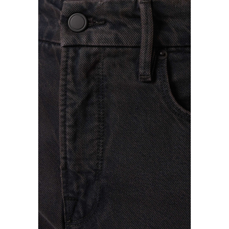 Good American - Good Boy Outseam Slit Jeans in Cotton Black
