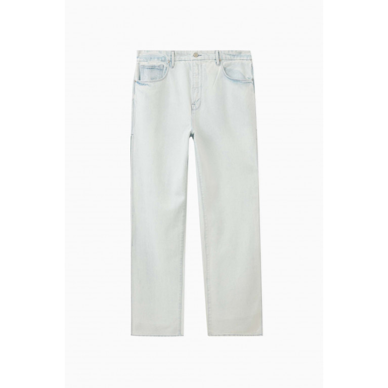 Good American - Good Boy Outseam Slit Jeans in Cotton Blue
