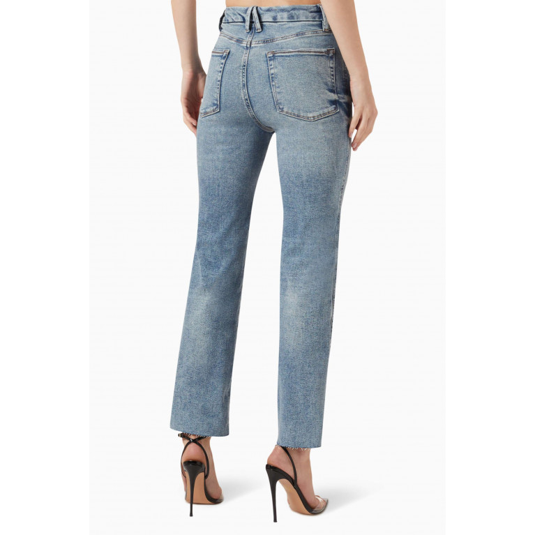 Good American - Good Curve Straight Jeans in Recycled Cotton