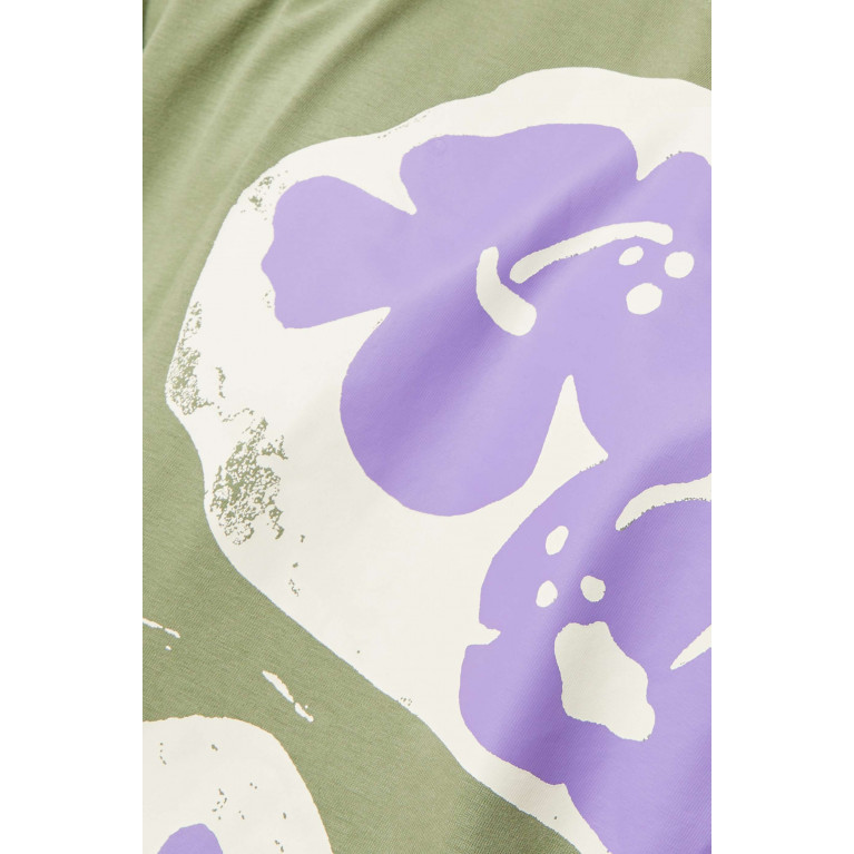 Nike - Floral-print T-shirt in Cotton Green